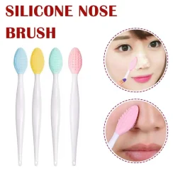Lip Exfoliating Facial Cleansing Face Scrub Lip Brush Clean Pores Double-sided Silicone Nose Cleaning Brush Profession Skin Care
