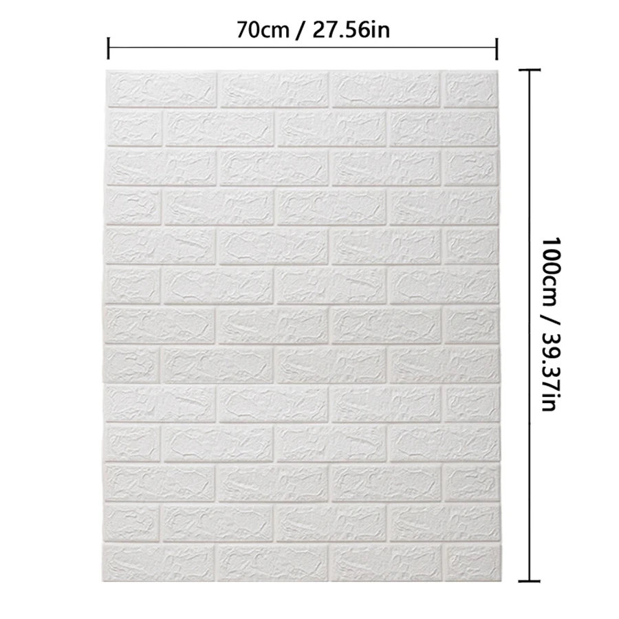 3D Self-Adhesive Wallpaper 70cm*1/5/10m Continuous Waterproof Brick Wall Stickers Living Room Bedroom Children's Room Home Decor - Image 3