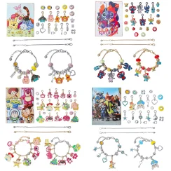 Disney Stitch Advent Surprise Blind Box DIY Charms Bracelet Toy Story Winnie Pooh Bear Beads Pendant Bangle for Holiday Birthday