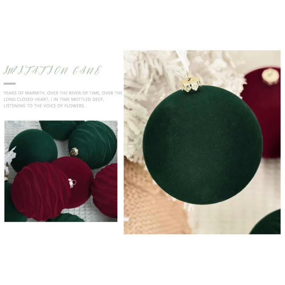 12 Pcs 3.15in High-Quality Velvet Christmas Ball Decoration, Suitable For Home Christmas, Birthday Holiday Party Decoration - Image 2