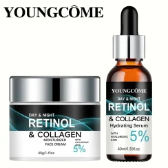 Retinol Cream Serum Combo Set Locks In Moisture Repairs Skin Smoothes Wrinkles Increases Elasticity Wrinkle Reduction Face Cream