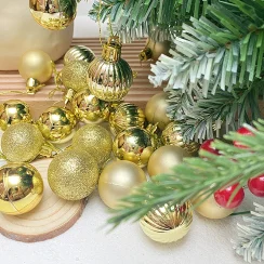 24pcs 3cm Christmas Ball Ornaments Xmas Tree Balls Christmas Tree Hanging Pendant Festive Party Supplies Christmas Decor