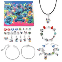 Disney Lilo & Stitch Advent Surprise Blind Box - Cute Charm Stitch DIY Bracelet for Kids Creative Jewelry Accessories Gift