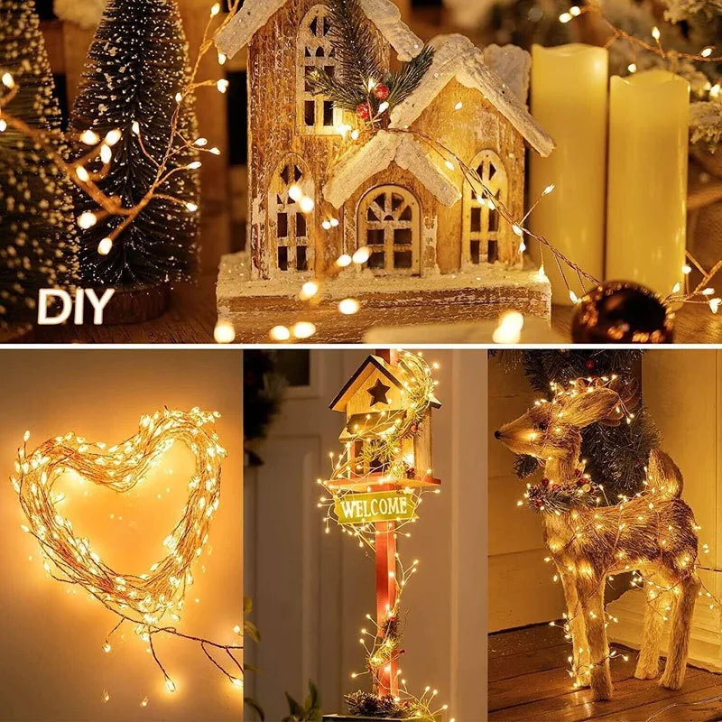 3/6/9M USB Power LED Firecracker String Lights Remote Control Garland Fairy Lights for Wedding Party Garden Christmas Decoration - Image 6