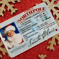 1~10 Cards Santa Claus Flying Licence Christmas Eve Driving Licence Christmas Gift For Children Kids Christmas Decoration 2024