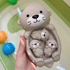 Otter Family Set Baby Bath Toy For Kids Bathroom Stacking Boat Toys Floating Bathtub Toys For Baby Summer Beach Pool Float Toys