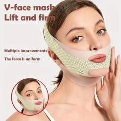 Reusable Beauty Sleeping Mask Strap For Women,V Line Face Lifting Strap Jawline Shaper Double Chin Reducer Face Slim Bandag E8J0