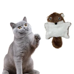 Crinkle Sound Flying Squirrel Cat Toy, Plush & Rustling Paper Design for Interactive Play & Anxiety Relief