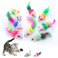 10Pcs Plush Mouse Cat Toys Simulation Plush Sound Mouse Toys for Kitten Cat Interactive Game Playing Kitten Pet Supplies