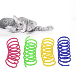 New cat color plastic spring cat toy color spring jumping cat toy toy scratch-resistant and bite cat pet supplies