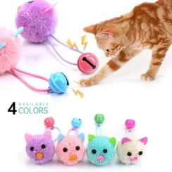 Cat Toy Interactive Plush Mouse Head Shaped Pet Toys With Bell Pet Supplies аксесуари для котів gatos