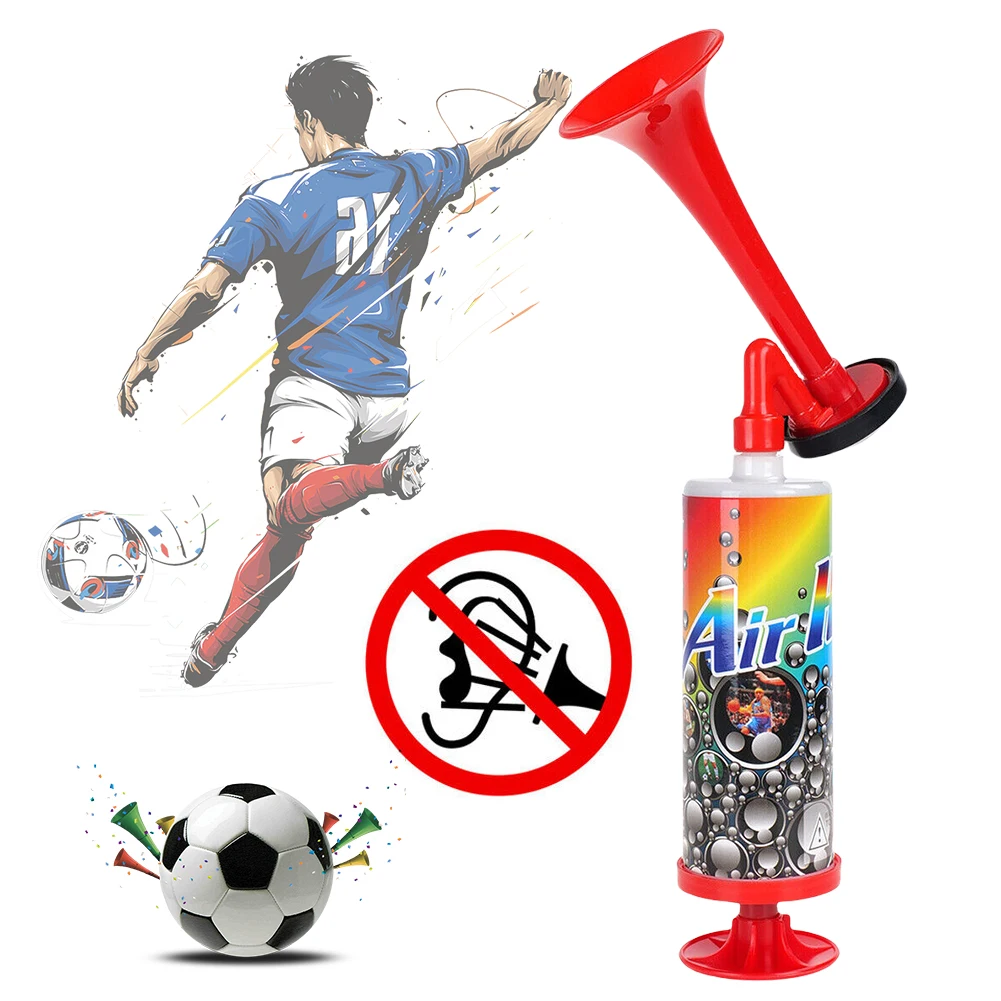 Football Championship Fanfare Reusable Soccer Game Horn Mini Handpush Pump Air Horn for Boating Sports Events Birthday Parties