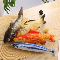Sale of cat-teasing toys simulation fish tear-teasing cat chew plush toys fish cat supplies Pet supplies
