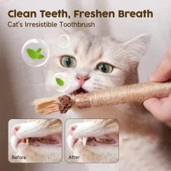 22CM Catnip Toys Wooden Cleaning Teeth Silvervine Chew Stick Cat Wand Silvervine Sticks Cat Snacks Stick Chew Training Toy Pet