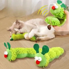 Interactive Cat Chew Toys Caterpillar Catnip Molar Kitten Toy Cat Teaser Pet Teeth Cleaning Cat Teaser Interactive Toy