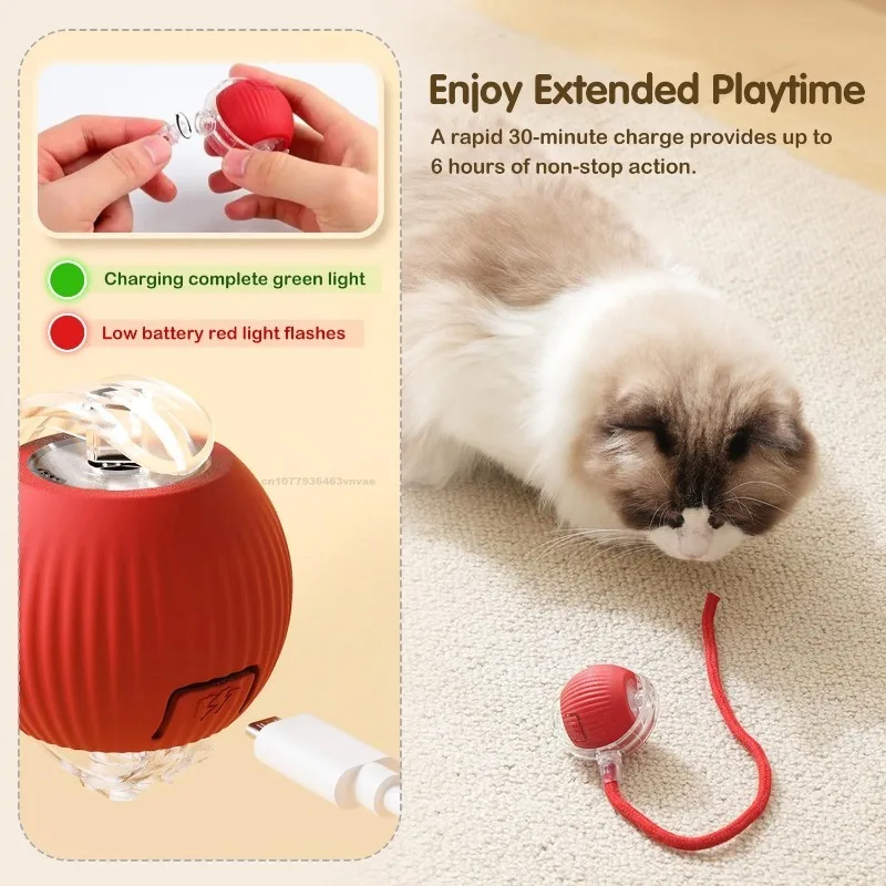 Cat Interactive Ball Training Self-moving Kitten Electric Cat Ball Toys Electronic Automatic Rolling Magic Ball Toys for Cat - Image 4