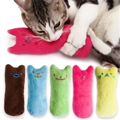 1PCS Pet Cat Toys Plush Sound Rattling Paper Cat Chewing Cute Toys Multicolor Puzzle Bite Resistant Teething Pet Interactive Toy