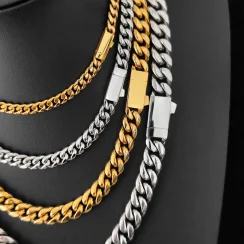 6mm 8mm 10mm 12mm Hip Hop Cuban Link Chain Necklace Fashion Jewelry Stainless Steel Chain For Men Gift Free Laser Name