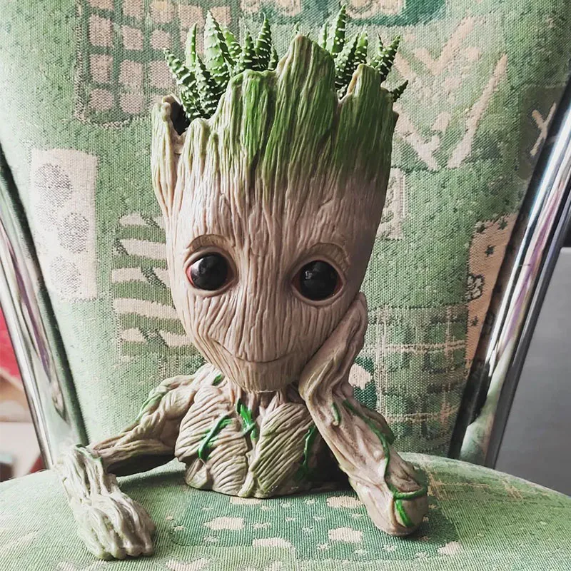 Anime Character Groot Vase Home Decor Anime Figure Ornaments Flower Pots Garden Pots Planters Garden Accessories Pen Holder - Image 4