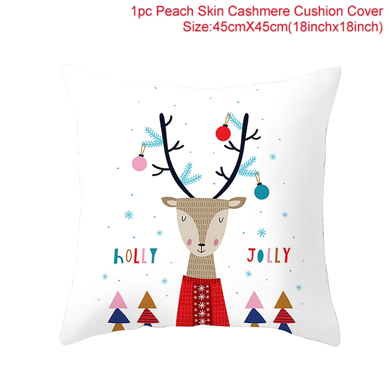 45x45cm Christmas Cushion Cover Pillowcase Sofa Cushion Pillow Case Cotton Pillow Covers Home Decor 2024 Xmas New Year Gift 2025 - Image 4