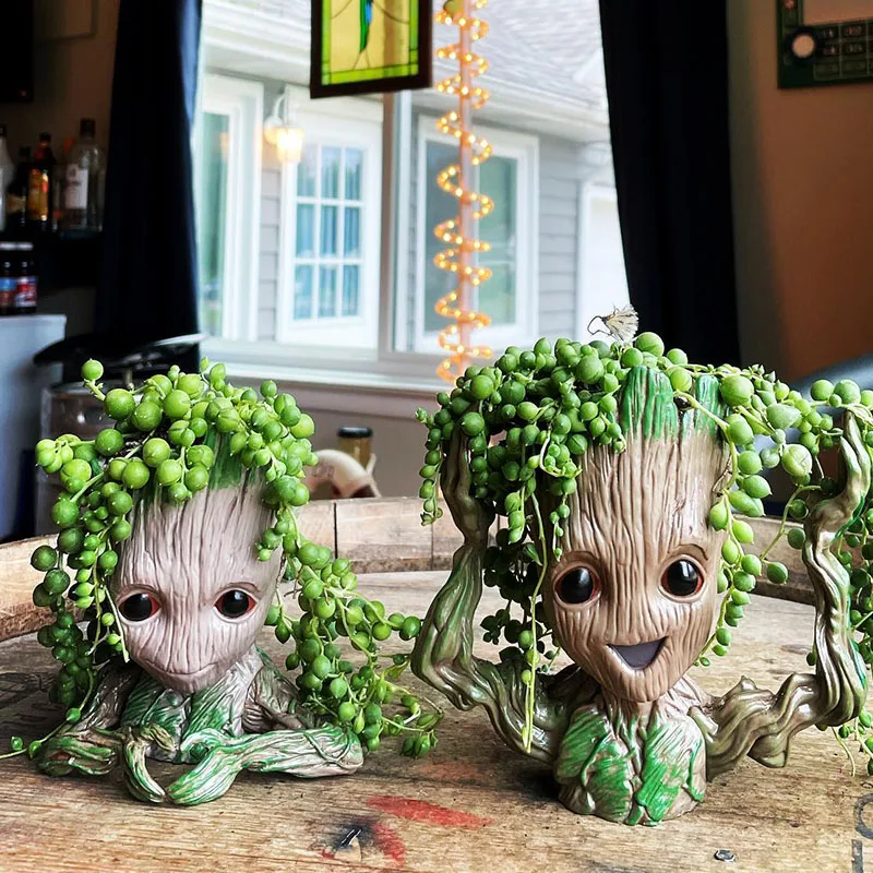 Anime Character Groot Vase Home Decor Anime Figure Ornaments Flower Pots Garden Pots Planters Garden Accessories Pen Holder - Image 5