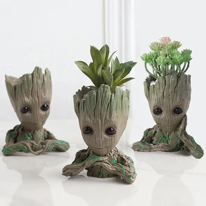 Anime Character Groot Vase Home Decor Anime Figure Ornaments Flower Pots Garden Pots Planters Garden Accessories Pen Holder - Image 6