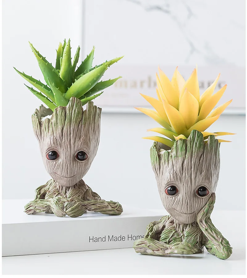 Anime Character Groot Vase Home Decor Anime Figure Ornaments Flower Pots Garden Pots Planters Garden Accessories Pen Holder - Image 2