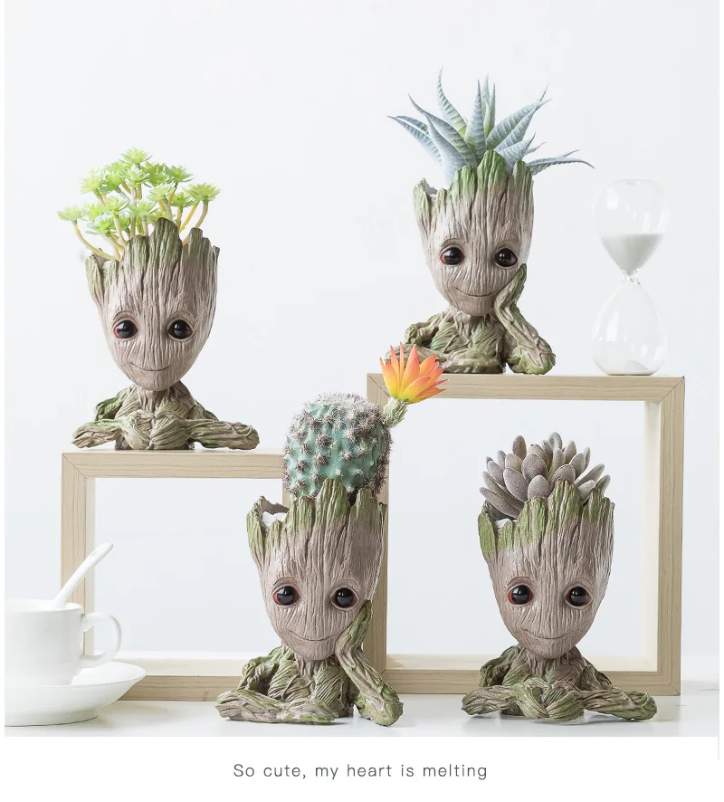 Anime Character Groot Vase Home Decor Anime Figure Ornaments Flower Pots Garden Pots Planters Garden Accessories Pen Holder - Image 3