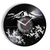 Fudziyama Sakura Mount Snow Mountain Music Vinyl Record Wall Clock Japan Landmark Travel Home Decor Cherry Blossom Silent Clock