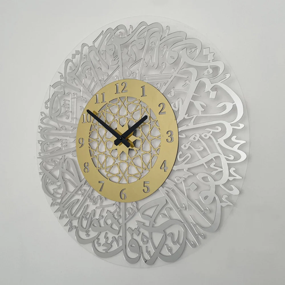 Wall Hanging Acrylic Mirror Decoration Clocks And Watches Calligraphy Art Word Design Sense Indoor Bedroom Living Room Home - Image 3