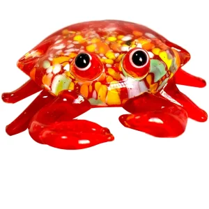 Vivid little crab Glass Figurines Handblown Glass Art Animals Collectible Sculpture Ornaments Creative Christmas Gift For Kids
