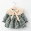 New born baby girls dress spring clothes long sleeve floral dresses for 1 year baby birthday girls clothing outfit wear dress