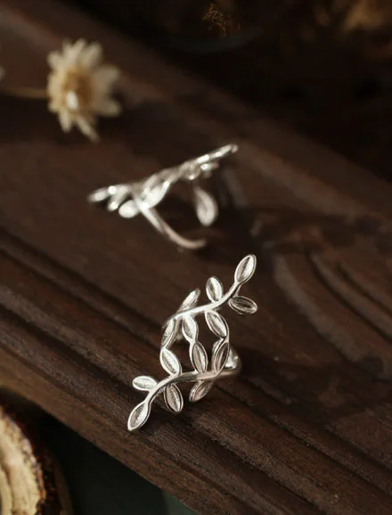 925 Sterling Silver leaves Clip on Earrings Ear Cuff For Women Girl Lady Without Piercing Earring Jewelry - Image 6