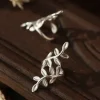 925 Sterling Silver leaves Clip on Earrings Ear Cuff For Women Girl Lady Without Piercing Earring Jewelry