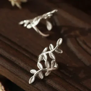 925 Sterling Silver leaves Clip on Earrings Ear Cuff For Women Girl Lady Without Piercing Earring Jewelry