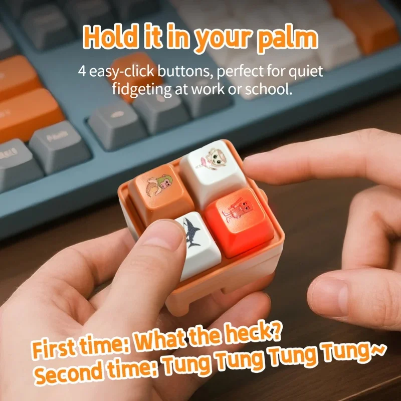 Brainrot Keychain Tung Tung Tung Sahur Figure Toy Tralalero Tralala keyring Luminous Sound Button Model Office Desk Home Decor - Image 5