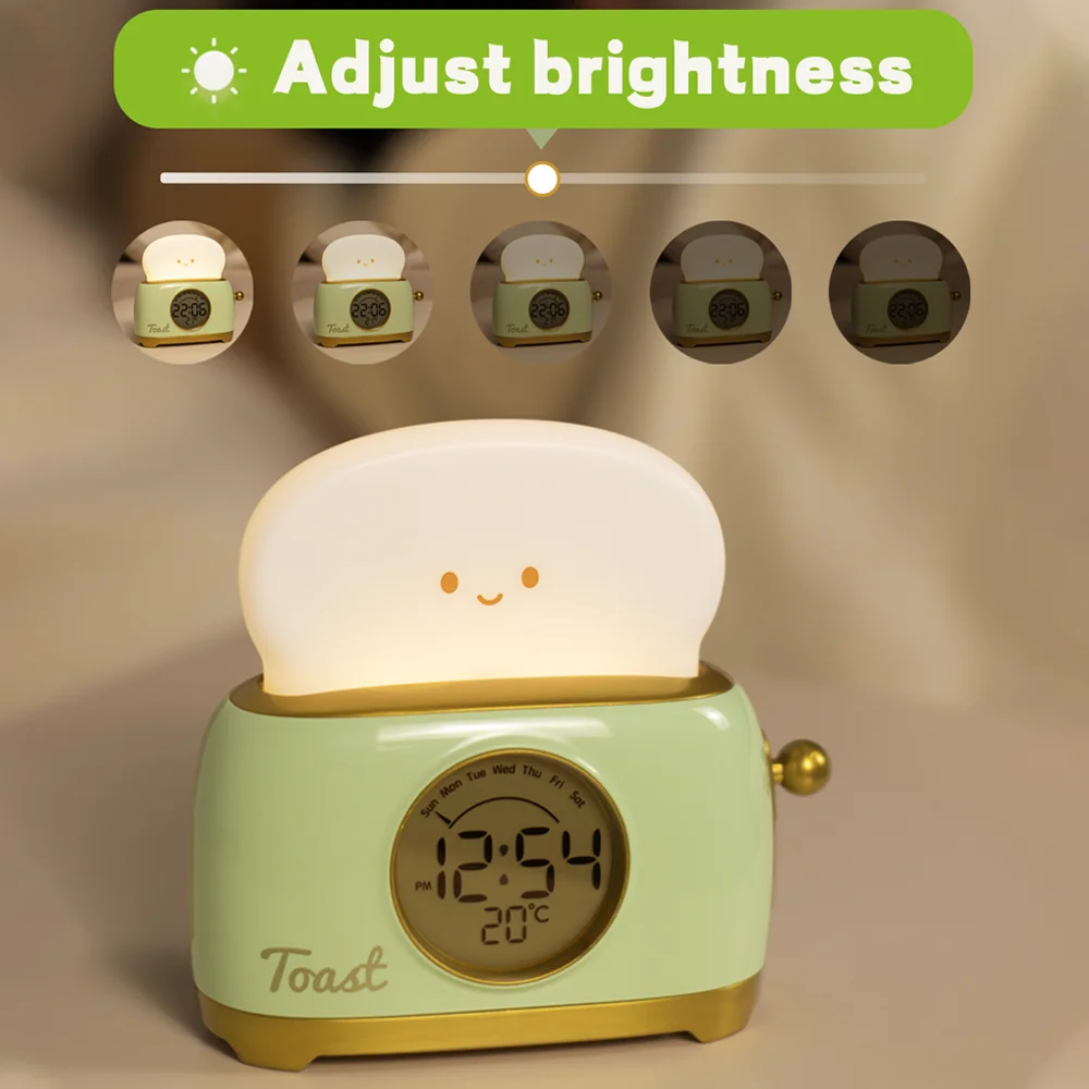 Kid Alarm Clock LED Night Light Digital Clock Children's Sleep Trainier For Home Bedroom Bedside Cute Temperature Display Reloj - Image 2