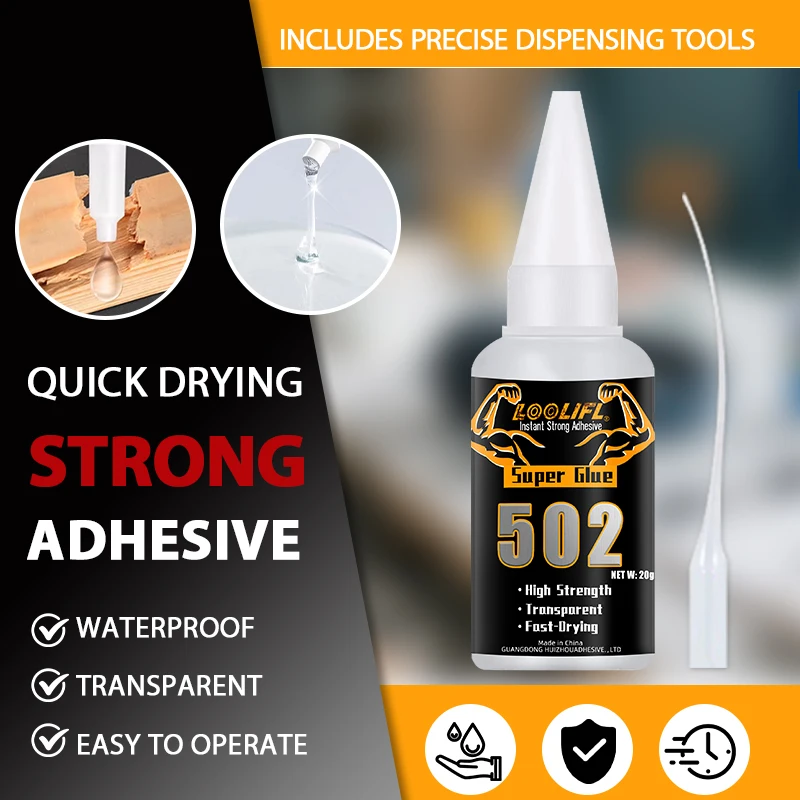 LOOLIFL502Super Adhesive Fast Drying Strong Cyanoacrylate Adhesive, Suitable for Home Repair, DIY Crafts, and Small Parts Repair - Image 4
