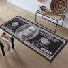 VIKAMA Creative Money Carpet Bedside Rug for Bedroom Gaming Room Floor Mat for Living Room Area Area Rug for Home Decoration