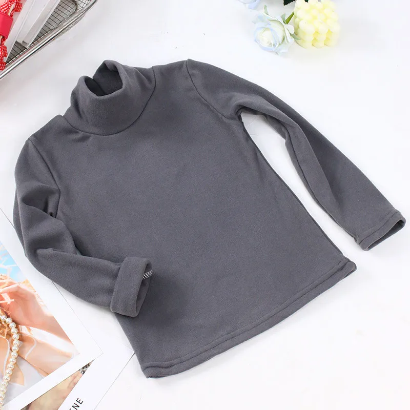 1-7T Autumn Winter Children's Soft Long Sleeve Basic Shirts Baby Kids Clothes New Girls Top Tees Boys Turtleneck T-shirt - Image 4