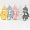 3Pcs Newborn Infant Clothes Sets Cotton Stripe Long Sleeve Bodysuit + Pant + Hat Baby Clothing