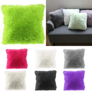 Solid Color Soft Plush Faux Fur Cushion Covers Home Decorative Cushion Cover Throw Pillows Sofa Car Chair Hotel Home Pillow Case