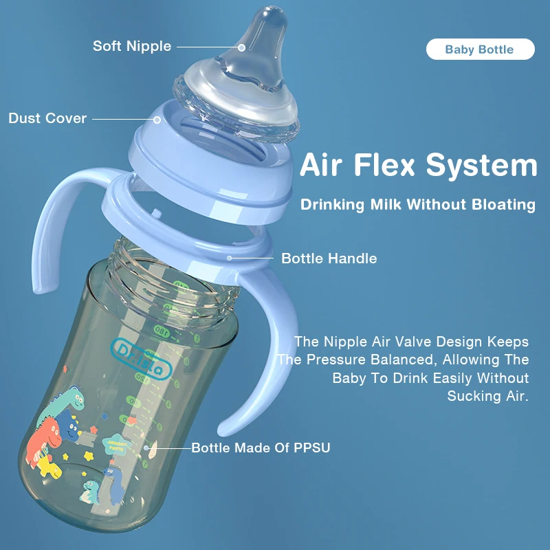 MAMIJOY 160/240ML PPSU Baby Bottle Handle Infant Drop-proof Baby Wide-caliber Milk Bottle Newborn Feeding Bottle BPAFree PB01&02 - Image 5