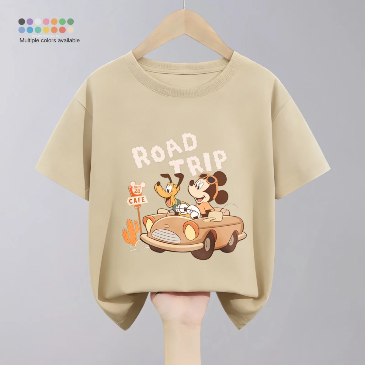 Disney Cartoon T Shirts Tops Baby Girl Boy Simple Fashion Kids Round Collar Tshirt Toddler Costume Casual Solid Color Child Tees - Image 4