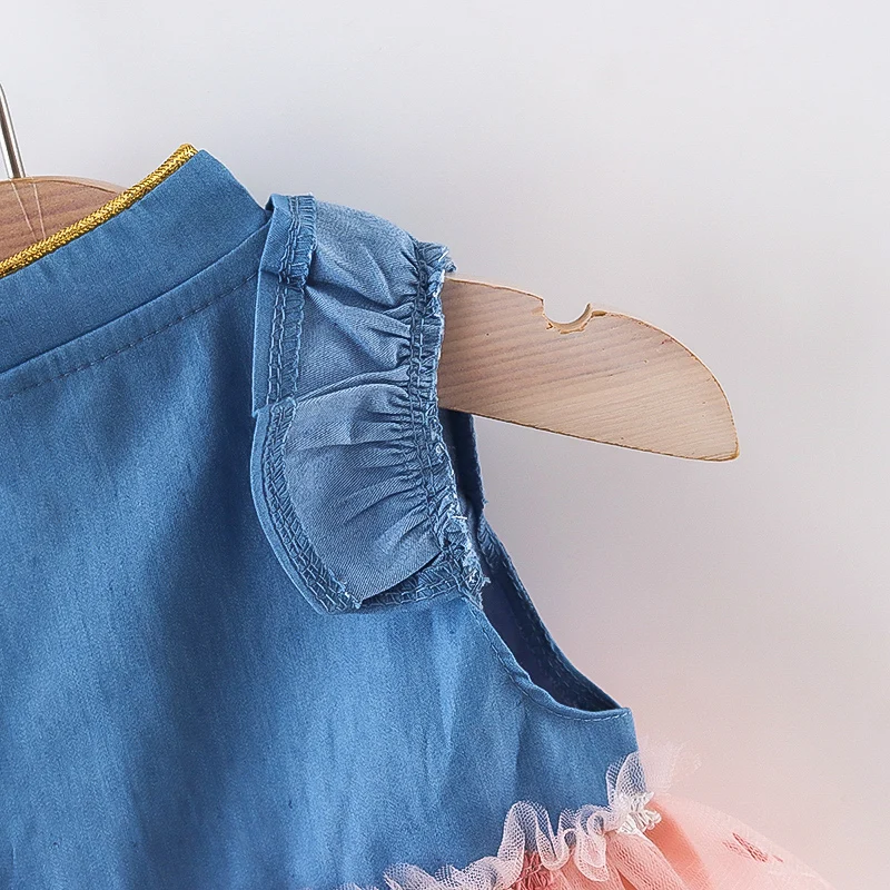 (Girls 0-3 Years Old)New Summer Girls Dress Small Flying Sleeve Bow Cowboy Work Pompous Past Polka Dot Color Sweet Princess Dres - Image 6