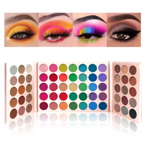 VERONNI 65 Colors High Pigment Eyeshadow Palette Long Lasting Easy Makeup Pearl Brown Eyeshadow Palette, Pink Eyeshadow Palette