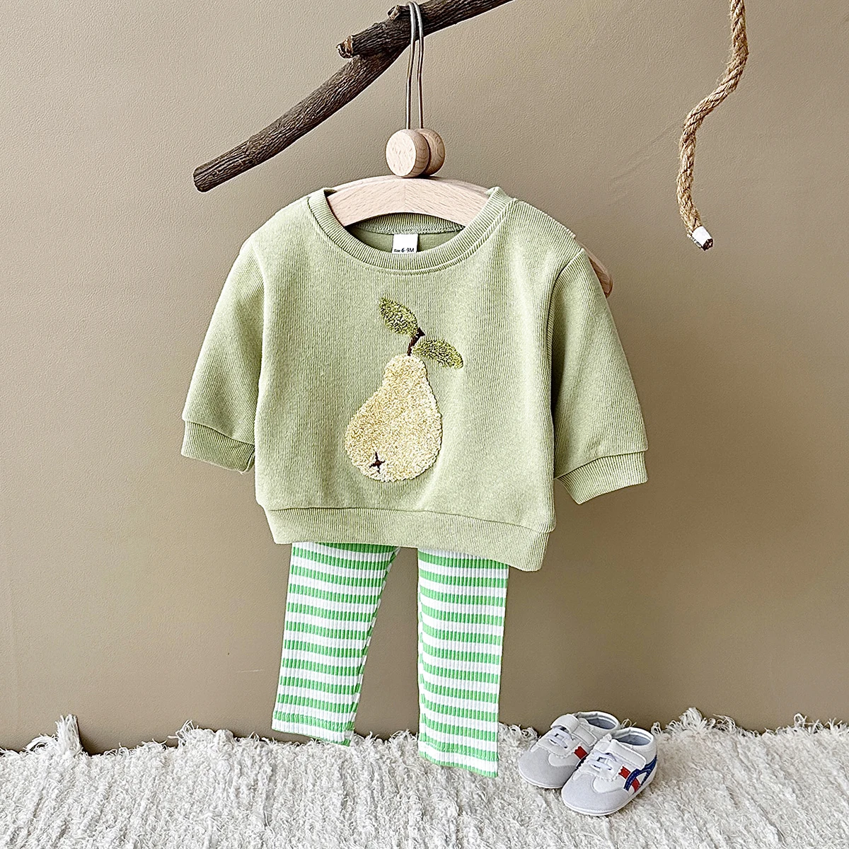 0-3Y Baby Girl Clothing Toddler Boys Sets Infant Suit Long Sleeved Pullover Shirt Cotton Newborn Baby Clothes Fruit Embroidery - Image 6