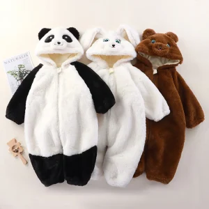 2025 Baby bodysuit Infant onesie autumn and winter baby cute animal cartoon plush going out Romper newborn home pajamas