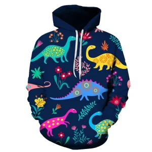 Cartoon Dinosaur 3D Printed Hoodies For Men Clothes Funny Fashion Women Sweatshirt Casual Streetwear Pullovers Y2k Tracksuit Top