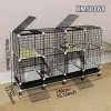 Cat Cage with Wheels for Indoor Use, Large Space Kitten House, Cat Villa, Balcony Cat Cabinet, Movable